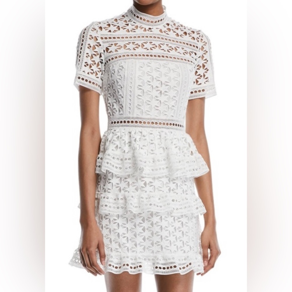 self portrait white stars dress size 4 (uk 8)